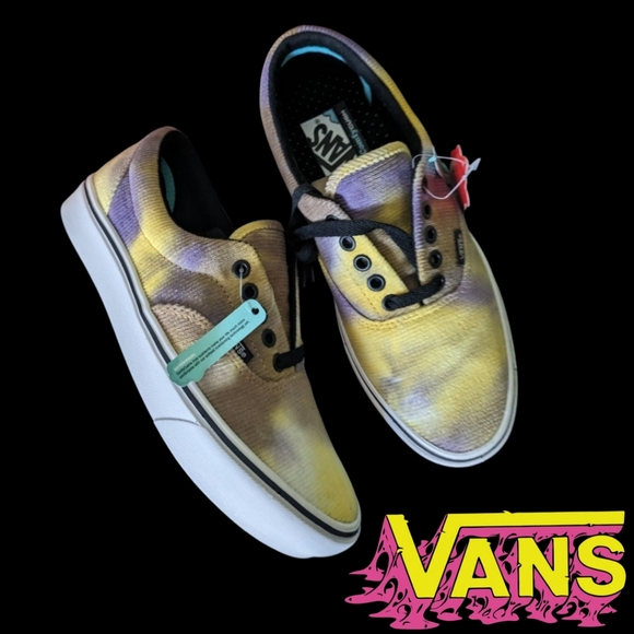Vans Shoes - Vans Comfycush Era Women Blotched Purple and Yellow Velvet VNOA392QD 042025